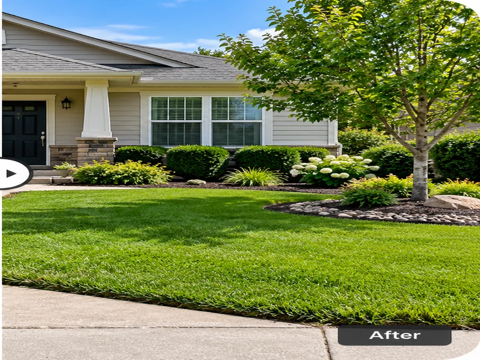 Landscaping after renovation example