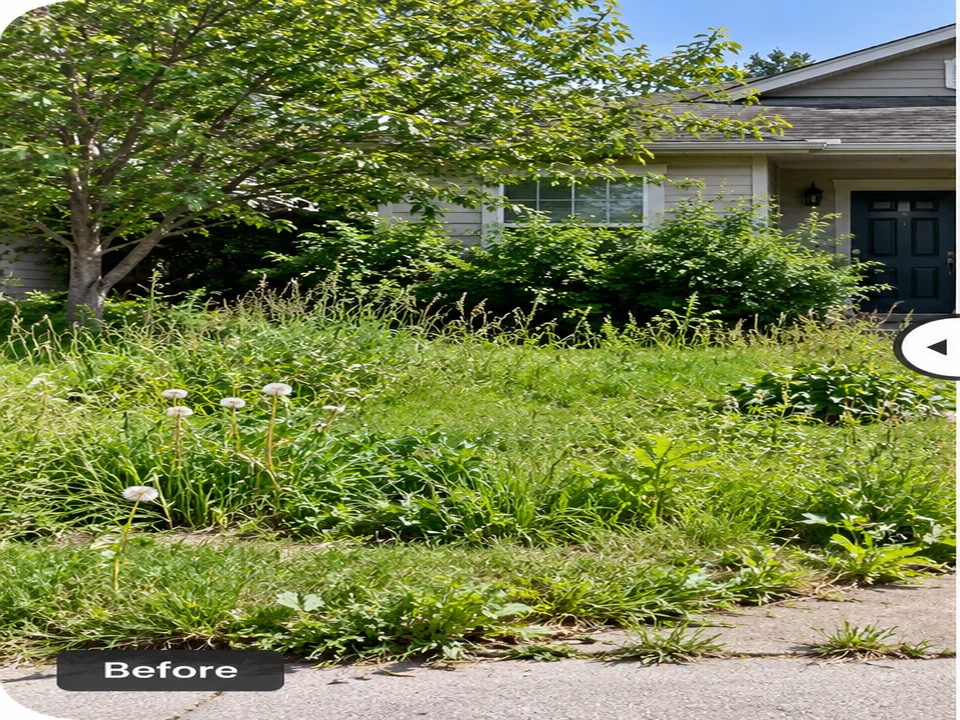 Landscaping before renovation example
